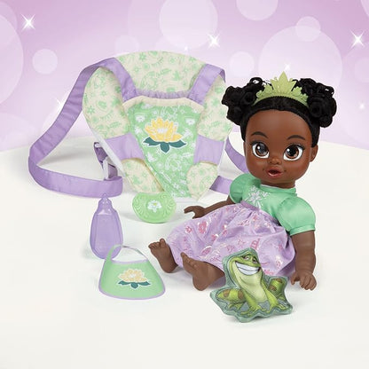 Disney Princess Tiana Baby Doll Deluxe with Tiara, Carrier