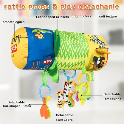 HISTOYE Baby Tummy Time Pillow Toy with Detachable Rattles Crawling 3-6 Months 6-12 Months 0 3 6 9 12 Months
