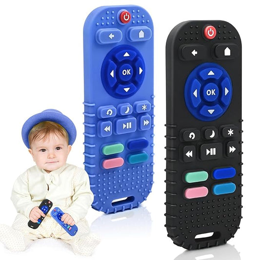 AiTuiTui Teething Relief Teethers Toys for Babies 3 6 9 12 Months Gifts, Silicone Sensory Remote Control Baby Teether Toy for Babies Newborn Infant Boy Girl Autism Toys