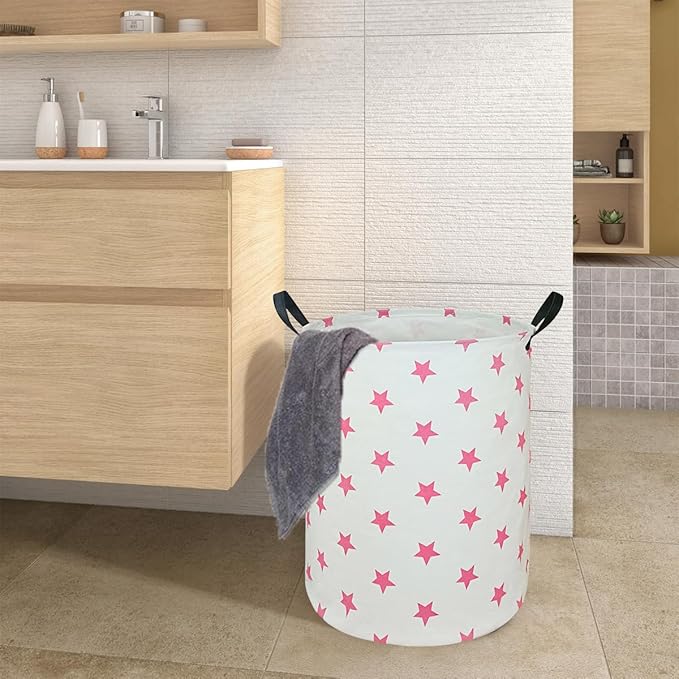 Round Star Pattern Laundry Hamper Storage Basket Organizer Hamper Storage