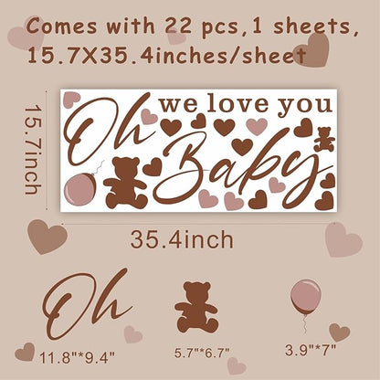 Oh Baby Party Decals Baby Shower Sign Decor for Backdrop