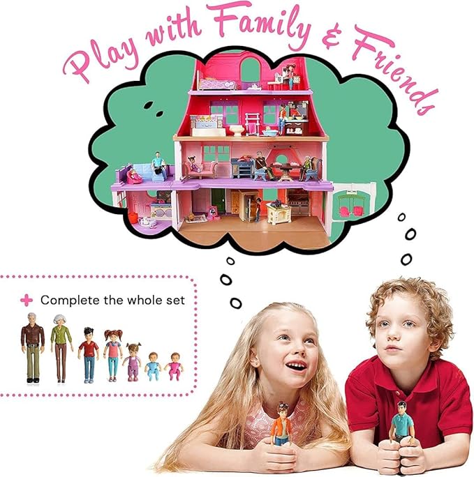 Beverly Hills Doll Collection TM Sweet Li'l Family Dollhouse People 2 Action