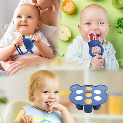 Baby Fruit Feeder Pacifier - 3 Pack | 1 Baby Food Feeder & 1 Baby Teether & 1 Baby Popsicle Molds