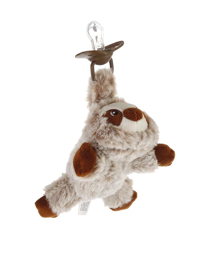 Furry Friend Pacifier Plush Toy - Ultra Soft Cuddly 100% Polyester with Medical Grade Silicone Pacifier (Color Varies), Machine Washable