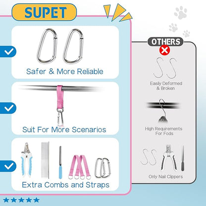 Supet Relaxation Hammock Harness for Pet Grooming - Cat & Dog Restraint Sling for Nail Trimming, Clipping & Grooming (XS)