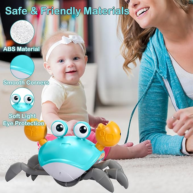 Crawling Crab Baby Toy Gifts Infant Tummy Time Toys Build 0-6 6-12 1-3 4+
