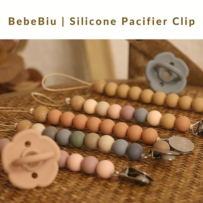 2 Pack Pacifier Clips, Silicone Pacifier Clip for Baby Boys and Girls