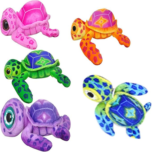 Cuddly Emulation Sea Turtle Soft Stuffed Animals Toys Doll,Tortoise Plushie Toys and Best Gifts for Baby Toys (5PCS 7 ")
