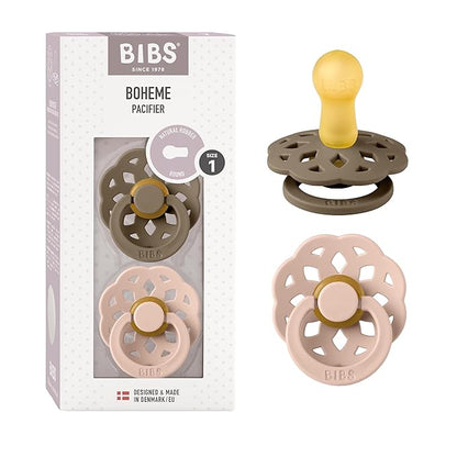 BIBS Pacifiers - Boheme Collection | BPA-Free Baby Pacifier 2 Dark 0-6 Months