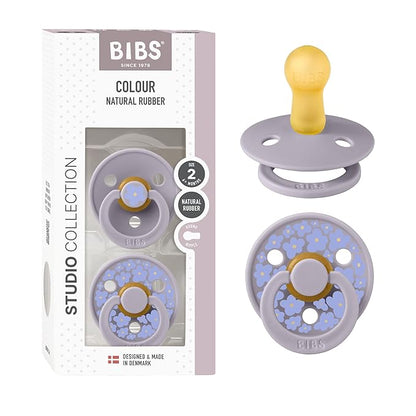 BIBS Pacifiers - Colour Studio 2 Pack | Round Nipple Baby Pacifier 6+ Months