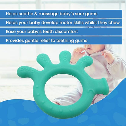 Silicone Finger Teether Toy - Handheld Teething Relief for Girls & Boys