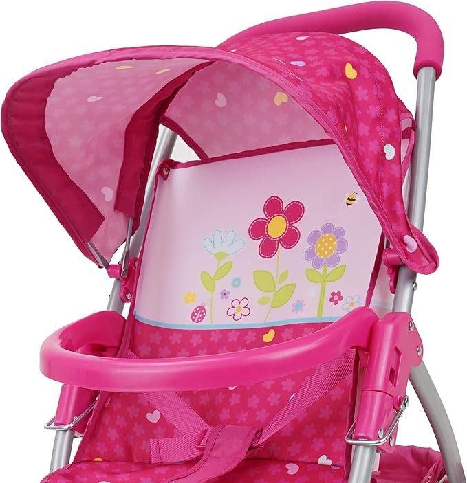 509 Crew Garden Doll Jogger Stroller - Kids Pretend Play, Front Bumper Bar 3+