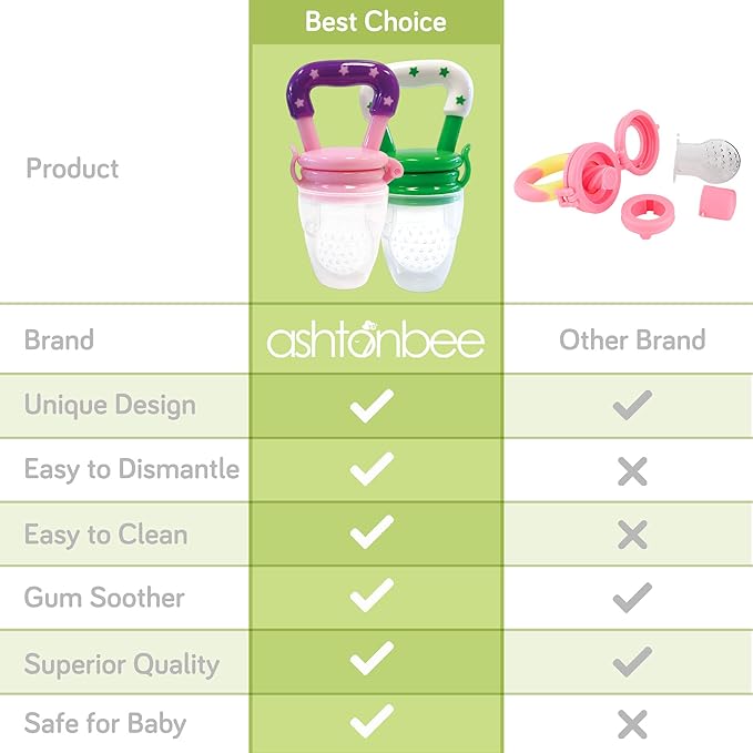 Baby Fruit Pacifer Feeder 2 Pack Perfect for Introducing Solid 6-12 Months
