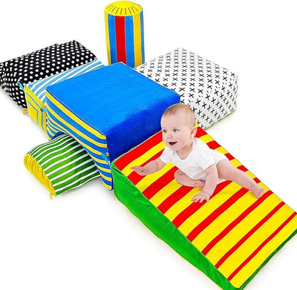 teytoy Climb and Crawl Playset,Inflatable Climbing Blocks for Toddlers Climbing Toys Indoor Soft Play Activity Playset Toys(7 PCS)