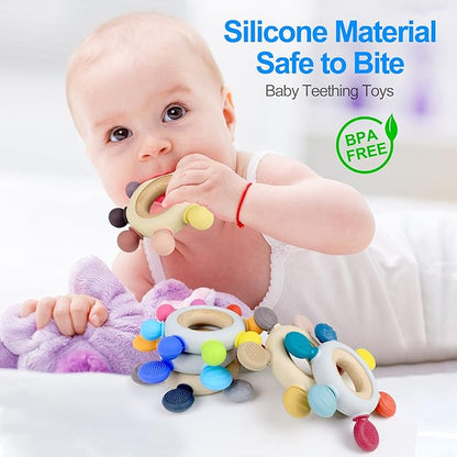 Baby Teething Toys Silicone Teethers BPA Free Silicone Rudder (8 Directions