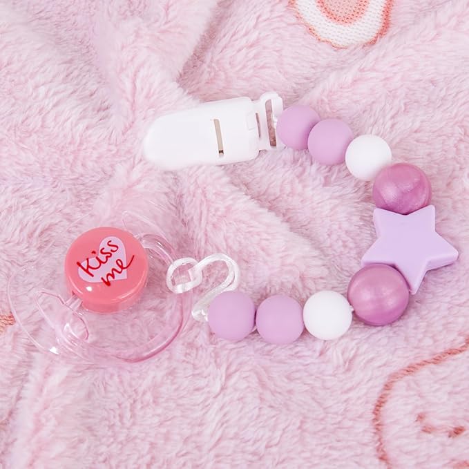 Aori Pacifier Clips for Rebron Baby Dolls Pacifier Holders Silicone