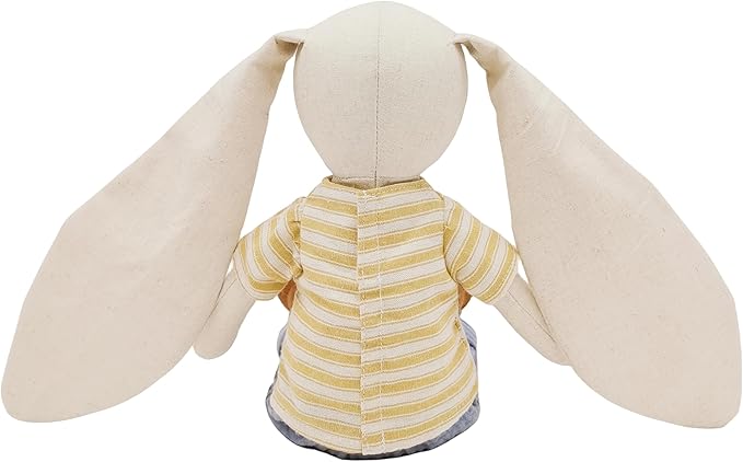 15" Bunny Stuffed Animals for Baby, Plush Toy Doll -Wearing Striped T-Shirt and Pants 3 4 5 Year