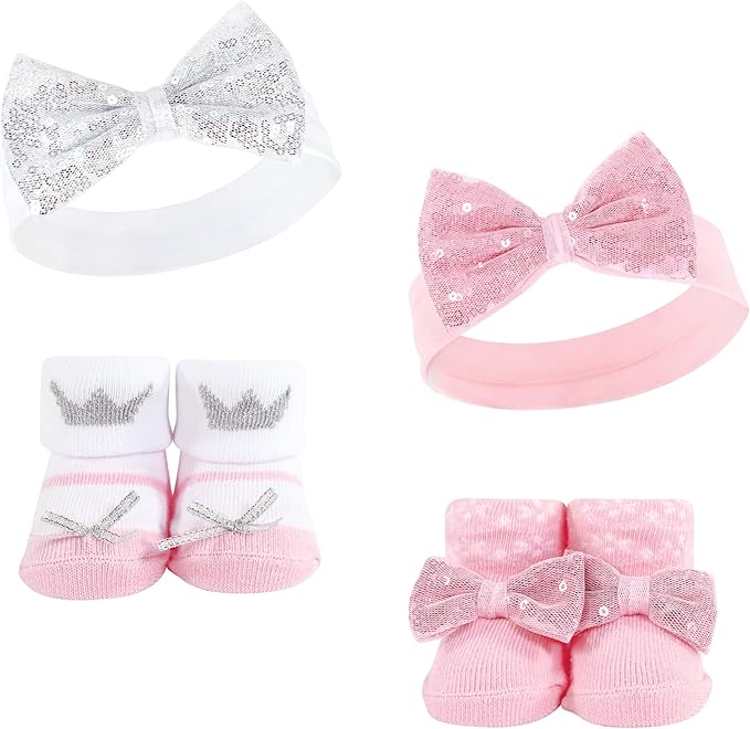 Hudson Baby baby-girls Headband and Socks Set
