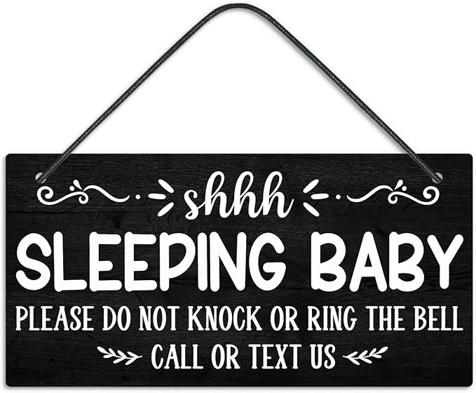 Putuo Decor Baby Sleeping Door Sign for Front Door PVC