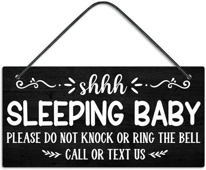 Putuo Decor Baby Sleeping Door Sign for Front Door PVC