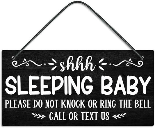 Putuo Decor Baby Sleeping Door Sign for Front Door PVC
