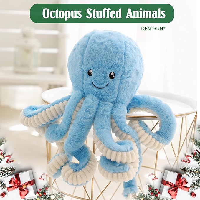 DENTRUN Octopus Stuffed Animals, Giant Octopus Plush Doll Play Toys for Kids Girls Boys Adults Birthday Xmas Halloween Present Stuffed Sea Animals Plushie 7/16/24/32 Inches, 5 Colors
