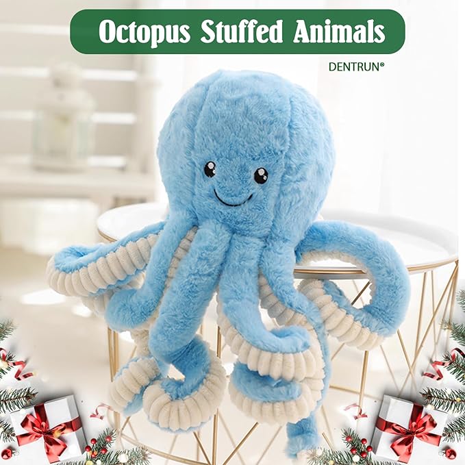 DENTRUN Octopus Stuffed Animals, Giant Octopus Plush Doll Play Toys for Kids Girls Boys Adults Birthday Xmas Halloween Present Stuffed Sea Animals Plushie 7/16/24/32 Inches, 5 Colors