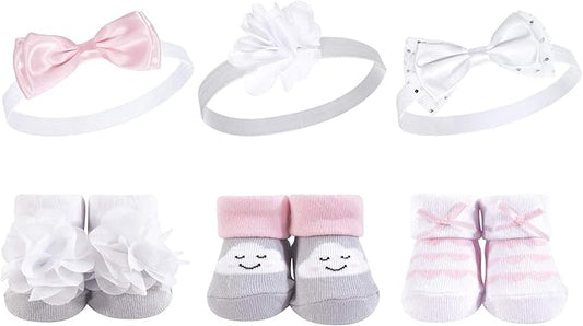 Hudson Baby Girl's Headband and Socks Giftset