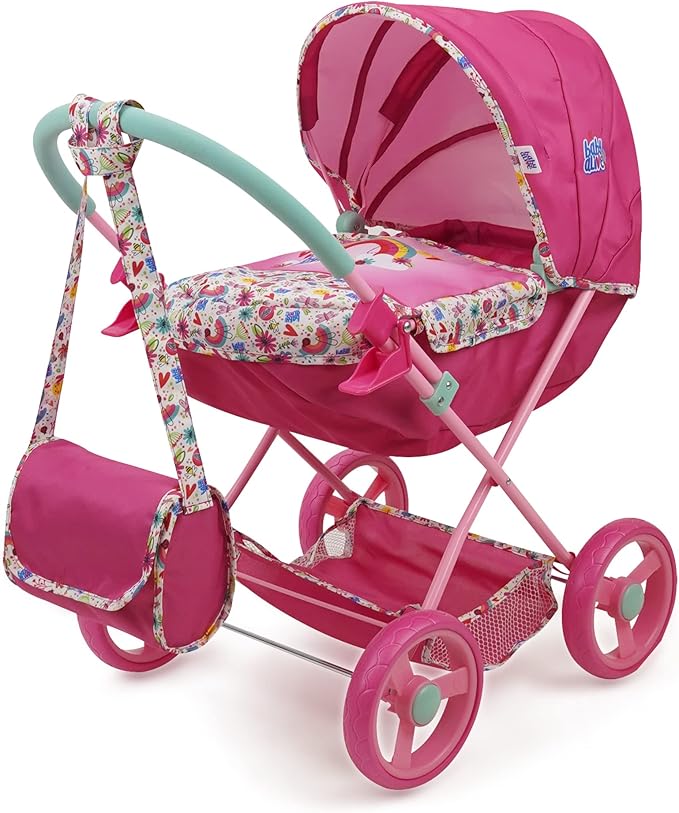Baby Alive: Deluxe Classic Doll Pram - Pink & Rainbow 18", Large 3+