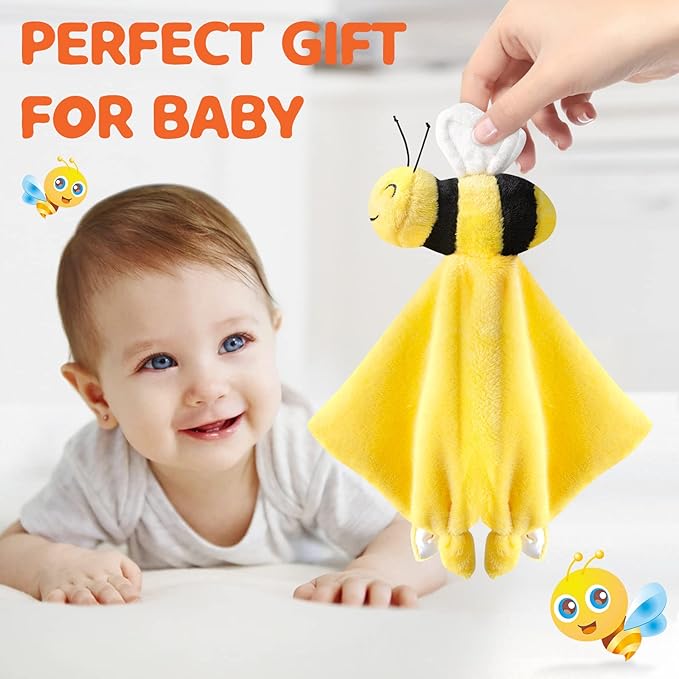 Pro Goleem Bee Loveys for Babies Soft Security Blanket Baby 12 Inch