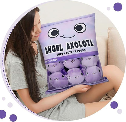 Axolotl Plush Pillow Throw Pillow, Cute Axolotl Plush Toys Doll (6 pcs,
