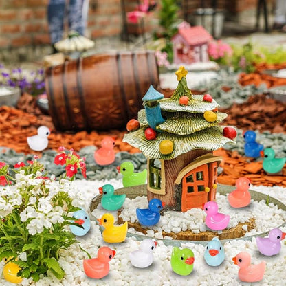 200pcs Tiny Ducks 10 Colors Little Duck Figures Mini Resin