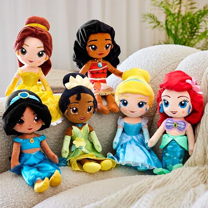 Disney Store Official Princess Plush Doll (Ariel from The Little Mermaid) Medium 14 Inches, Princess Dolls with Embroidered Features