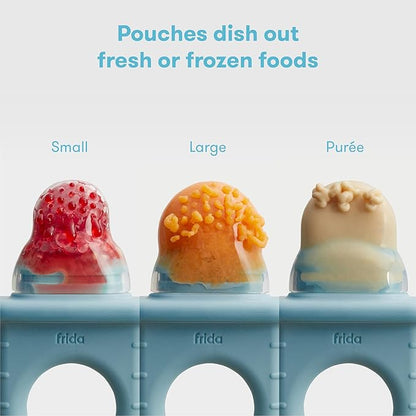 Frida Baby Push Pop Feeder, Baby Fruit Feeder + Get-A-Grip Teether Teething Toy | 100% Food-Grade Silicone Food Pacifier & Teether Toy for Baby 0-6 12, 18