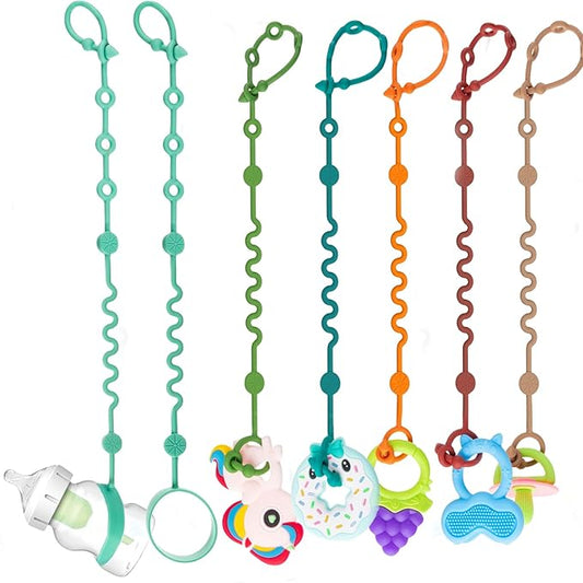 Toy Straps for Baby, 5pcs Adjustable Toy Holder for Stroller Accessories (7- Pack)