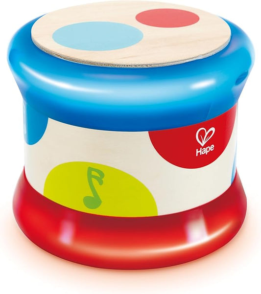 (Baby Drum) - Hape Baby Drum Colourful Rolling Drum Musical Instrument Toy For Toddlers, Rhythm & Sound Learning (E0333)
