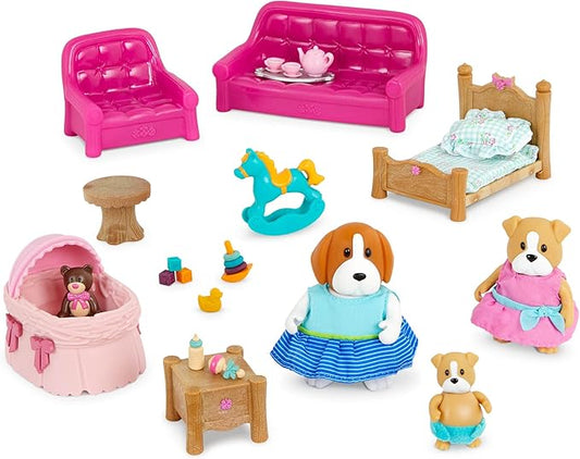 Lil Woodzeez – Dollhouse Furniture Playset 3 Posable 3 Years