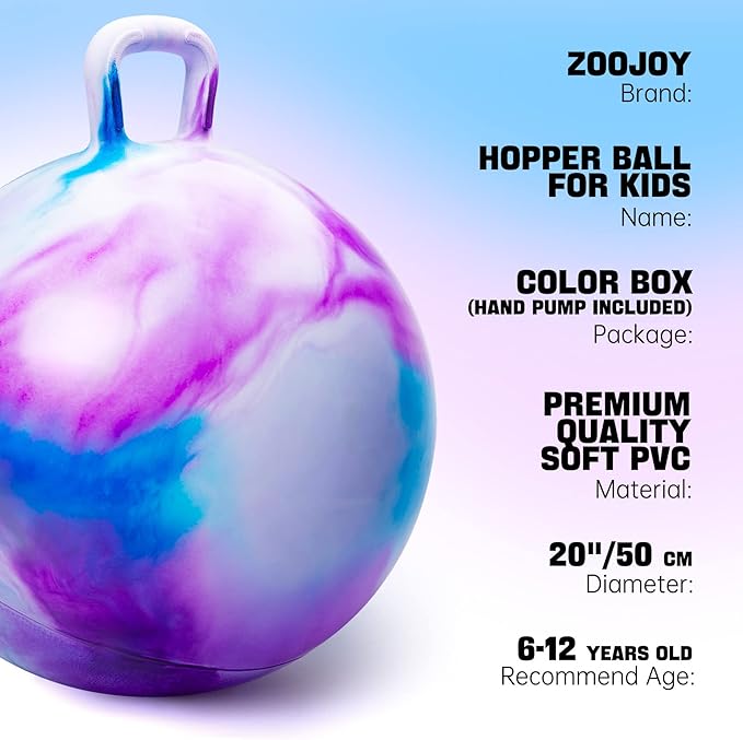 Hopper Ball, Hopping Toys for Kids 20 inch 5-12, Inflatable