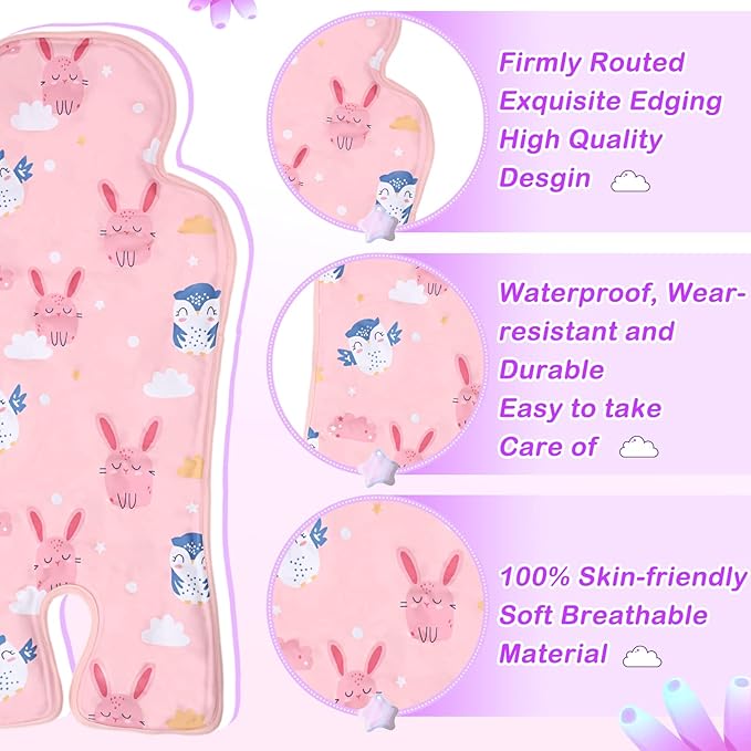 Qunclay 2 Pcs Gel Car Seat Cooler Pad for Baby Cooling Pad for Stroller Breathable Universal Car Cooler Mat Multifunctional Baby Stroller Seat Liner Cushion Chair(Rabbit, Seahorse)