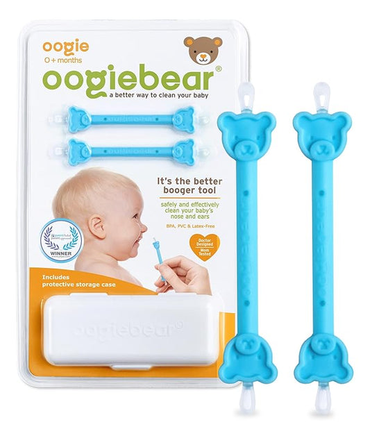 oogiebear: Baby Nose Cleaner & Ear Wax Removal Tool - Safe Booger & Earwax Removal for Newborns, Infants 2 Pack