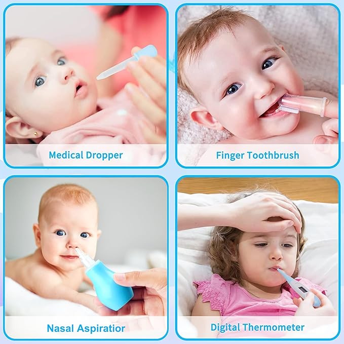 Baby Healthcare and Grooming Newborn Nursery Kits 38 in 1 Safety Electric Nail Trimmer Baby Essentials Set for Infant Toddlers Baby Boys Girls Kids Shower Gifts Blue