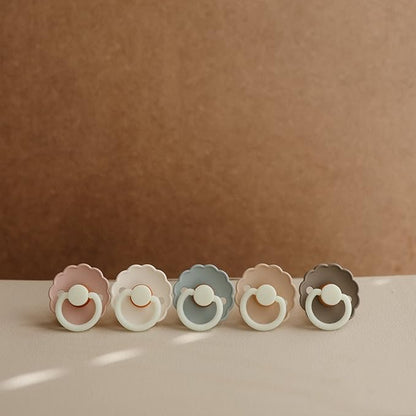 FRIGG Daisy Night Natural Rubber Baby Pacifier | Made in Denmark 6-18 Months) 2-Pack