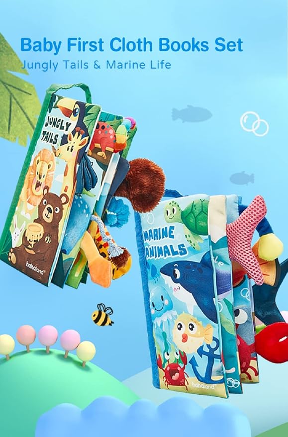 hahaland Baby Toys 0-6 Months Baby Books 2PCS, Baby Toys 6-12 Months - Soft 0-12 Months
