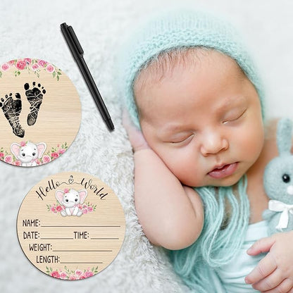 Thyle Baby Announcement Sign Wooden Baby Name Sign for Hospital