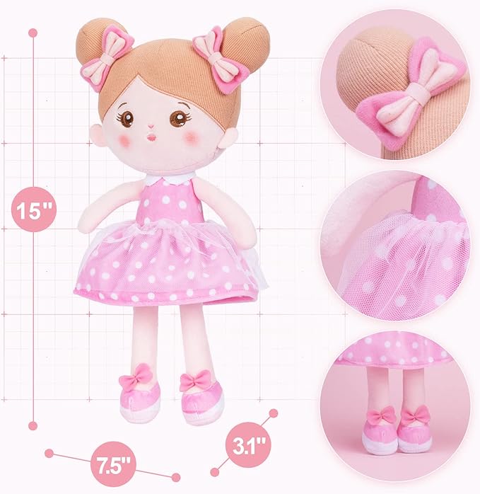 OUOZZZ Soft Baby Doll for Girls - My First Baby 15"