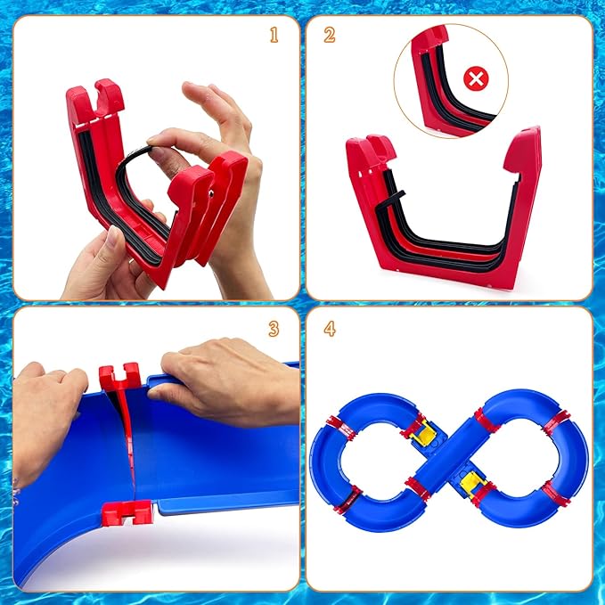 Dollox Water Table for Toddlers, 50Pcs Outdoor Water Park Playset for Kids 3 4 5