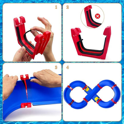 Dollox Water Table for Toddlers, 50Pcs Outdoor Water Park Playset for Kids 3 4 5