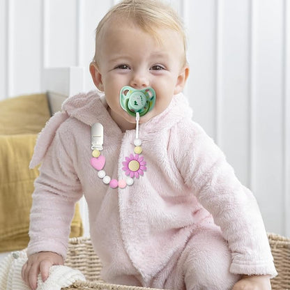 Silicone Pacifier Clip, 4 Pack Pacifier Holder for Boys and Girls