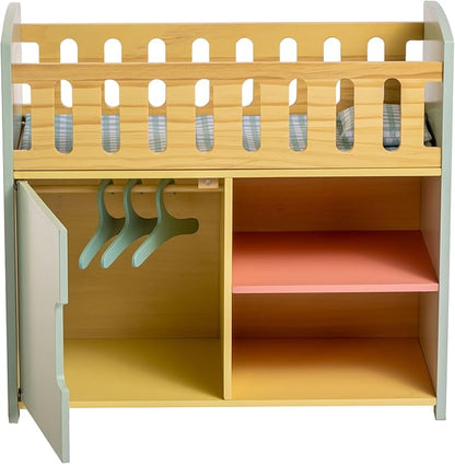 JC Toys Parfait Collection | Deluxe Wooden Doll Toy Bed with Storage Accessories 20" | 3+ |
