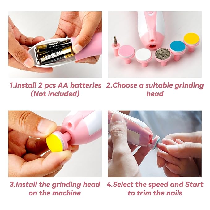 Baby Nail Trimmer Electric,Baby Nail Clippers 6 in 1 Baby
